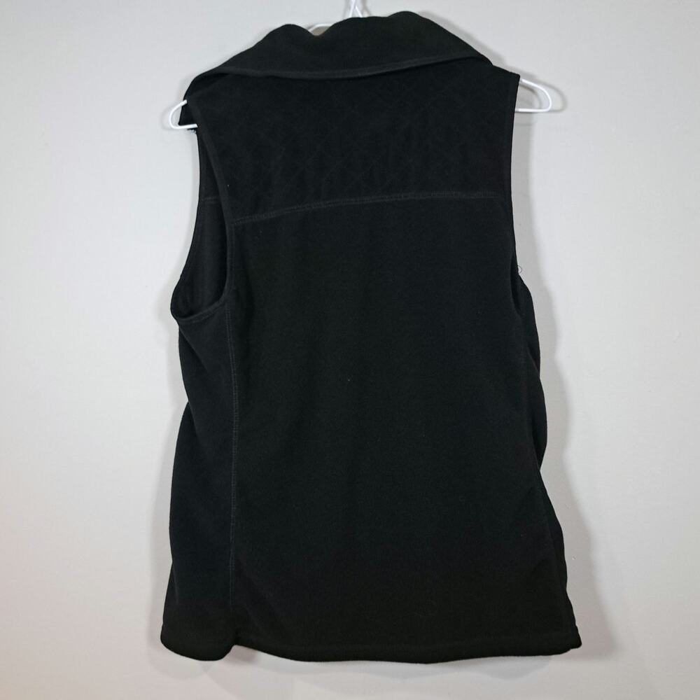 Chaps Women's Medium Black Fleece Full Zip Vest - Picture 2 of 4
